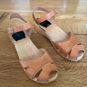 Swedish Hasbeens Tan Leather Sandals